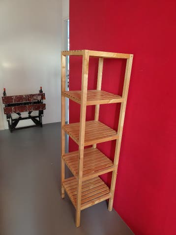 Open badkamerkast hout