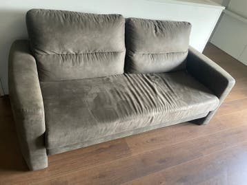 Comfortabele 2-zitsbank in taupe stof