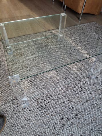 Zware glazen salontafel BOR design 81x81x40 cm