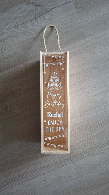 Cadeauverpakking voor wijnfles Naam Rachel