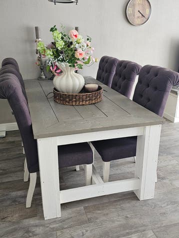 6 Grijze stoelen