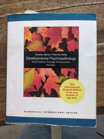 Studieboek: Developmental Psychopathology - 5e editie