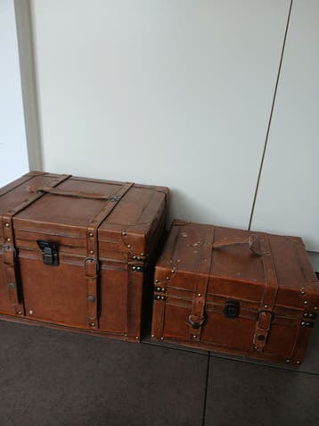 Set van 2 vintage koffers / opbergkisten
