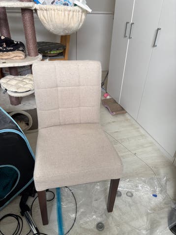 Comfortabele eetkamerstoel - Beige stof