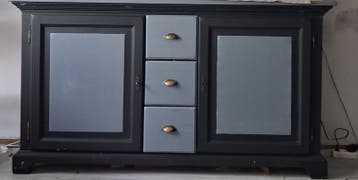 Dresior kast zwart grijs breedte 45 lengte 180hoogte 98