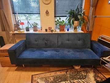 Fluwelen slaapbank marineblauw - gratis af te halen