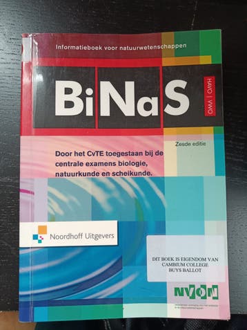 BiNaS Informatieboek Natuurwetenschappen HAVO/VWO