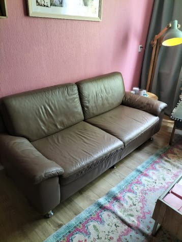 Gratis vintage leren bankstel 3 zits zo snel mogelijk.