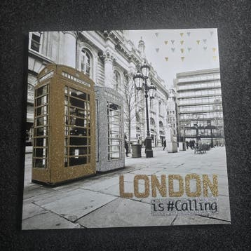 London is #Calling Canvas Schilderij met Glitter 50x50cm