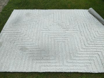 Mason Beige wollen vloerkleed 190x280 cm met lichte vlekken