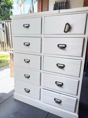 Vintage Apothekerskast / Ladenkast - Wit Hout
