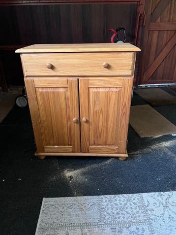 Houten kastje met lade en deurtjes 94x80x38 cm