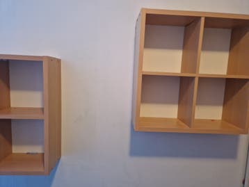 Set van 2 houten opbergkastjes met vakken