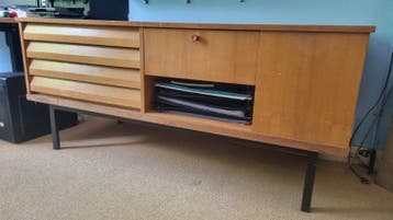 Groot jaren '50 dressoir met laden en schuifdeuren