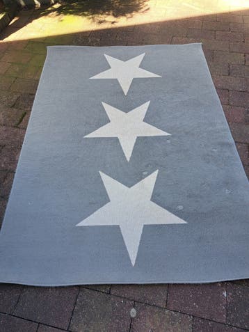 Grijs tapijt 160x228 met witte sterren