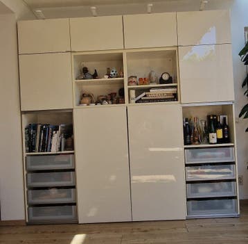 IKEA wandkast / tv-kast hoogglans wit – 240 x 230 x 40 cm