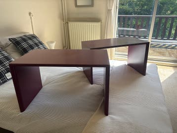 Set van 2 multifunctionele bijzettafels/laptoptafels
