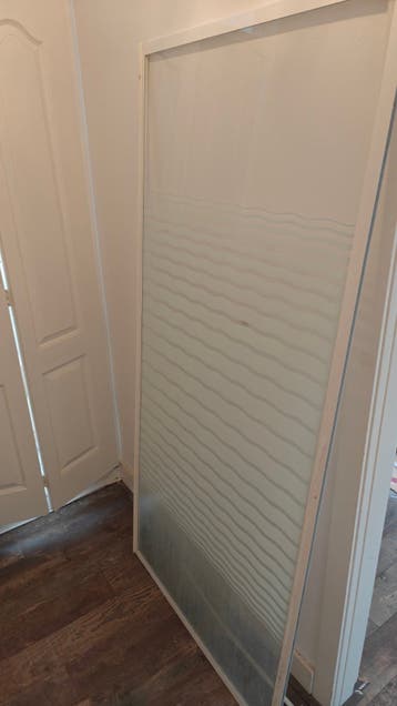 Glazen douchewand melkglas effect 185x90cm