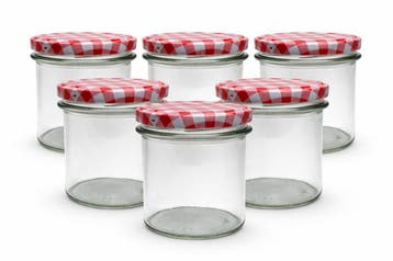 Glazen (jam)potjes met schroefdeksel gezocht