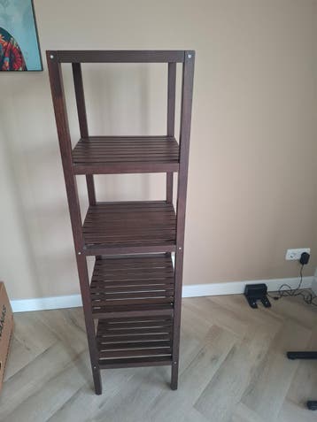 Houten badkamerrek / opbergrek met 4 planken