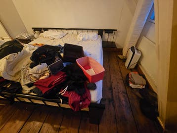 Tweepersoons bed inclusief topper, gratis af te halen