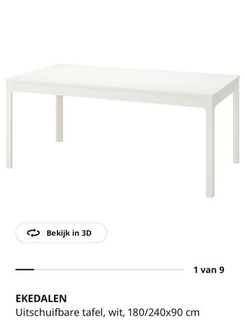 Gratis af te halen uitschuifbare eettafel Ekedalen Ikea wit
