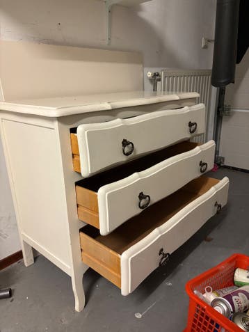 Eiken commode, wit geverfd - gratis afhalen