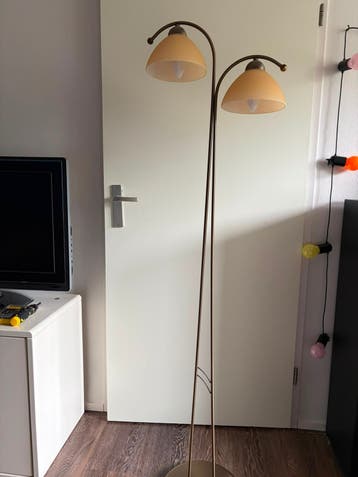 Stijlvolle vloerlamp met twee lichtpunten, inclusief bollen