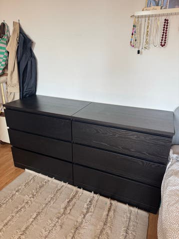Gratis ophalen: IKEA MALM Ladekast met 3 lades - Zwartbruin