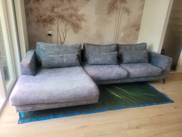 Gratis grote blauwe hoekbank (rechts)