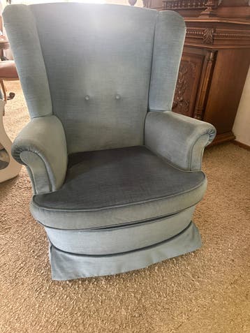Comfortabele blauwe fauteuil - Zo goed als nieuw