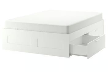 Bed frame with storage + mattress