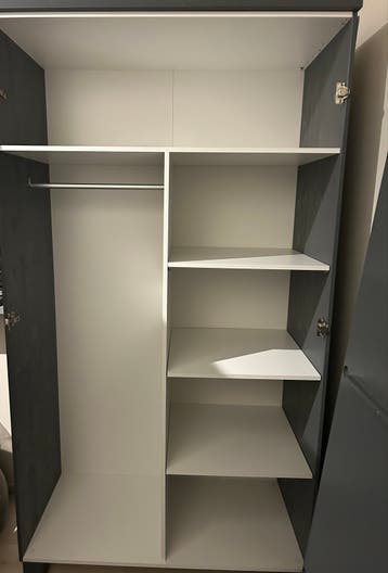 Antraciet kledingkast 110x53x203 cm - Gedemonteerd