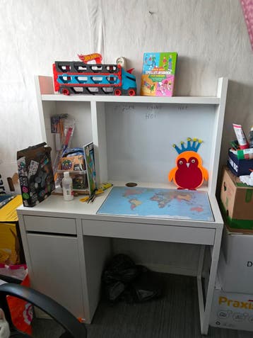 Kinderbureau met opzetstuk en lades - Wit