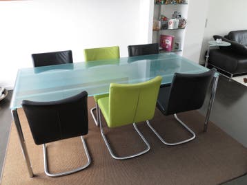 Gratis ophalen, 6x eetkamerstoelen van de Bijenkorf.