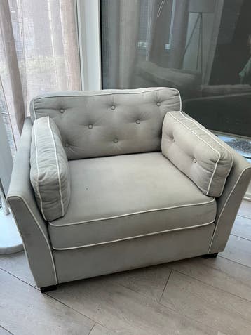 Love seat/fauteuil licht grijs