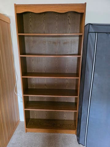 Eikenhouten Boekenkast - 90x28x200 cm met verstelbare planke