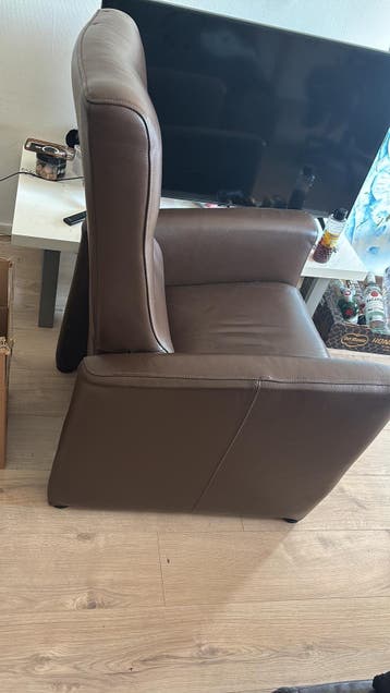 Gratis ophalen: Comfortabele bruine leren fauteuil