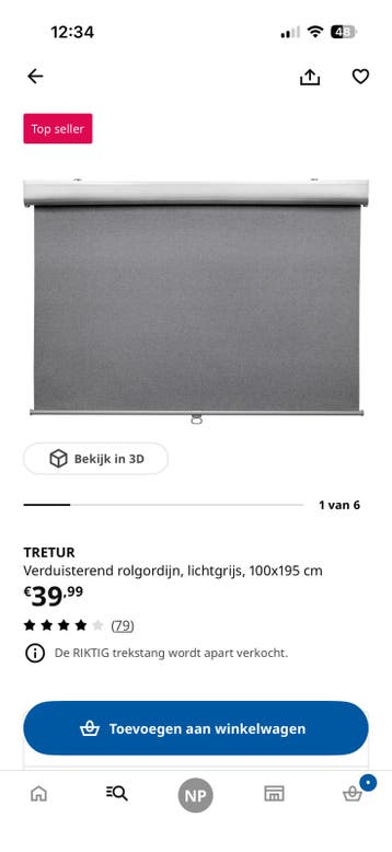 Gratis: 2x IKEA Tretur Verduisterend Rolgordijn