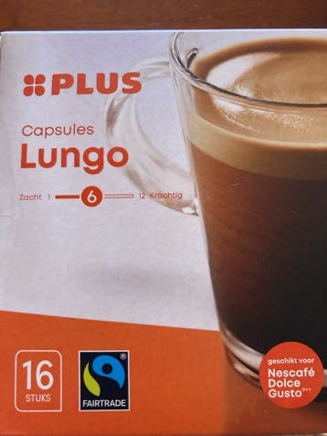 PLUS Lungo Koffiecapsules - 16 stuks - Nescafé Dolce Gusto