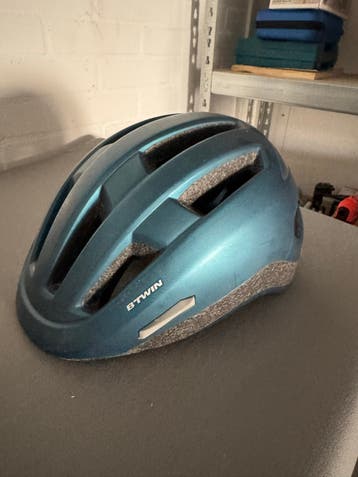 B'Twin Fietshelm - Blauw/Groen