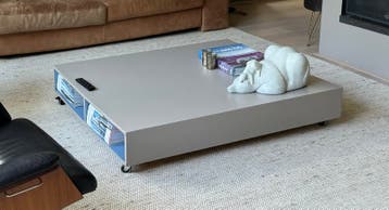 Moderne salontafel op wielen - Grijs/taupe