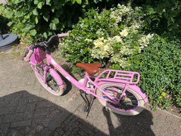 Roze kinderfiets 7 inch - Daisy - 5-7 jaar