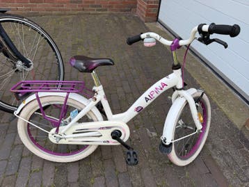 Alpina kinderfiets 18 inch wit/paars