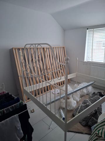 Wit Ikea bed metaal - 140 cm breed
