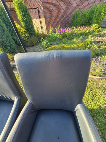 Set van 5 donkerblauwe eetkamerstoelen