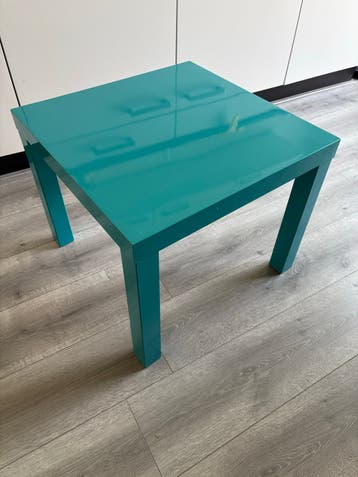 Turquoise bijzettafel - vierkant gratis