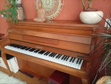 Rippen piano, ongestemd, klinkt fijn, gratis af te halen