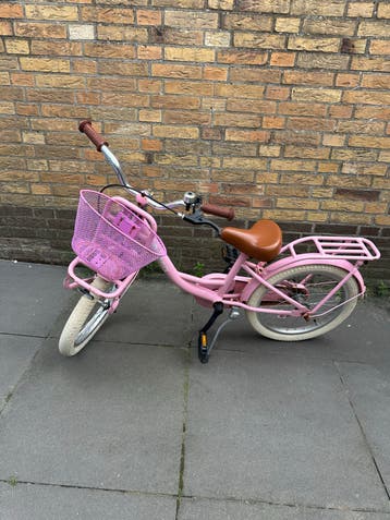 Roze kinderfiets met mandje - 16 tot 20 inch