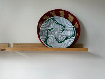 2 x schilderij wandplank bamboe ikea Maleras